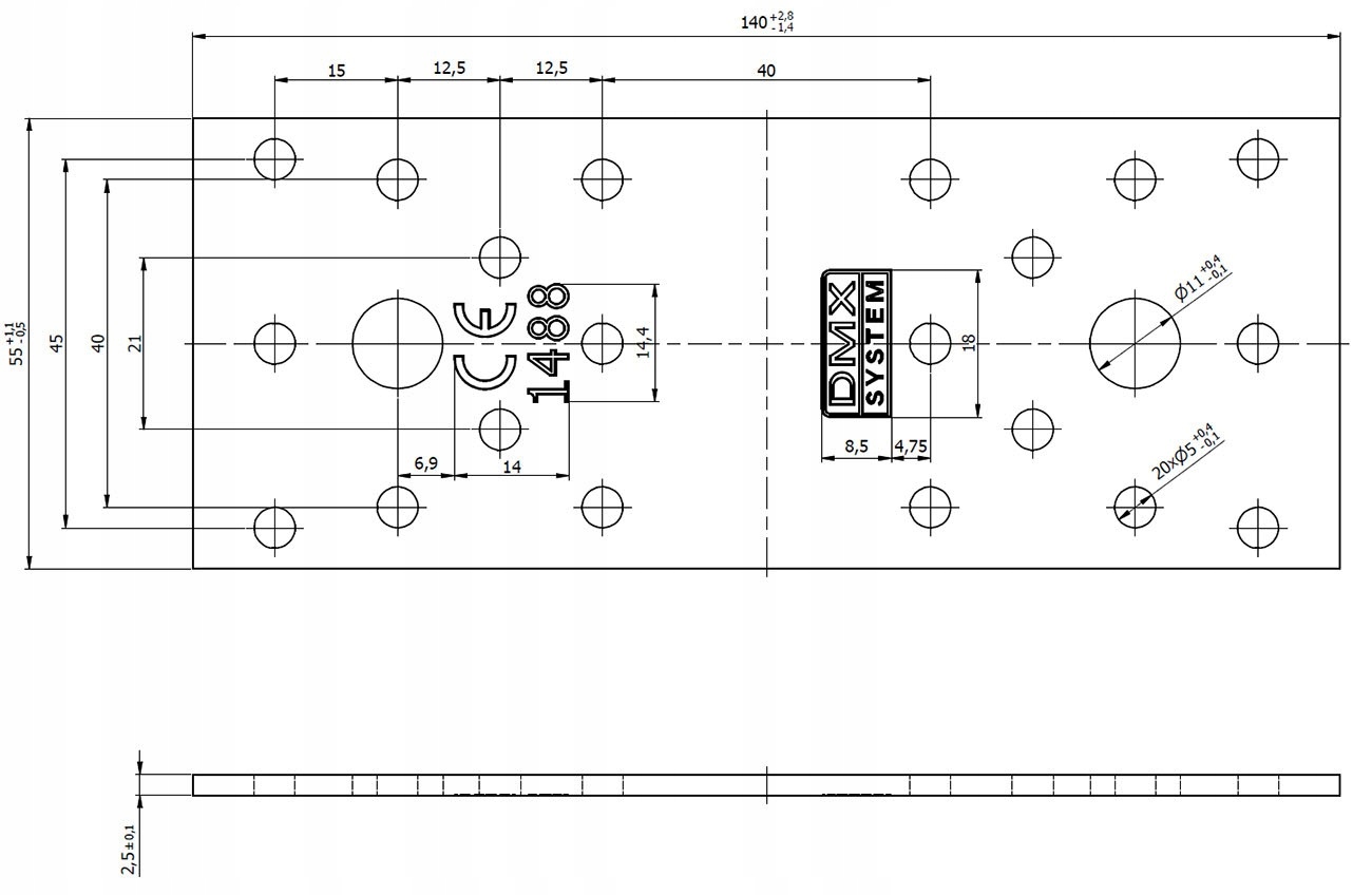 LP2 ŁĄCZNIK PŁASKI CIESIELSKI PŁYTKA 140x55x2,5 PŁASKOWNIK 10szt DOMAX Producent Domax