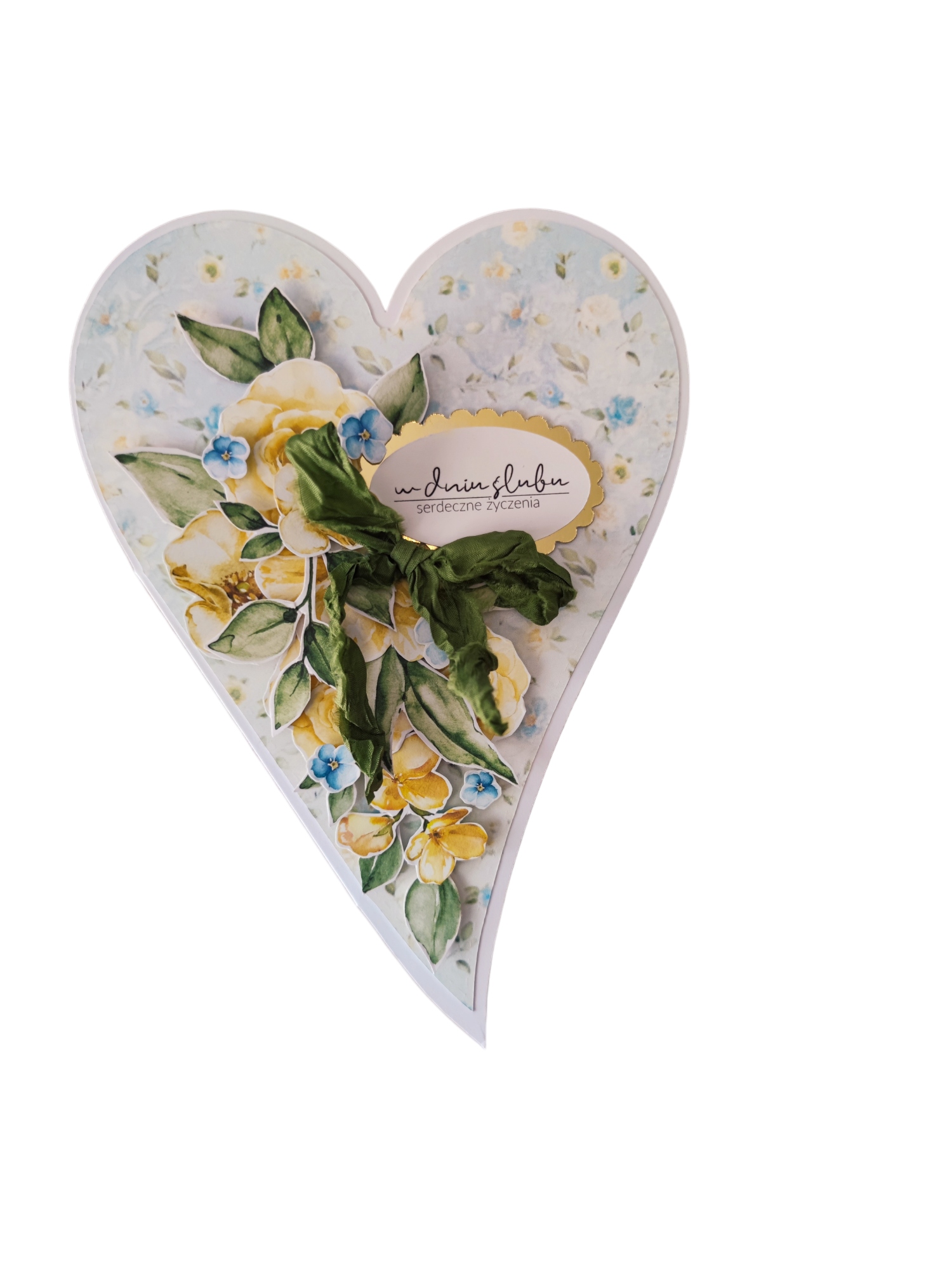 Svatební přání ve tvaru srdce, v krabičce s okénkem