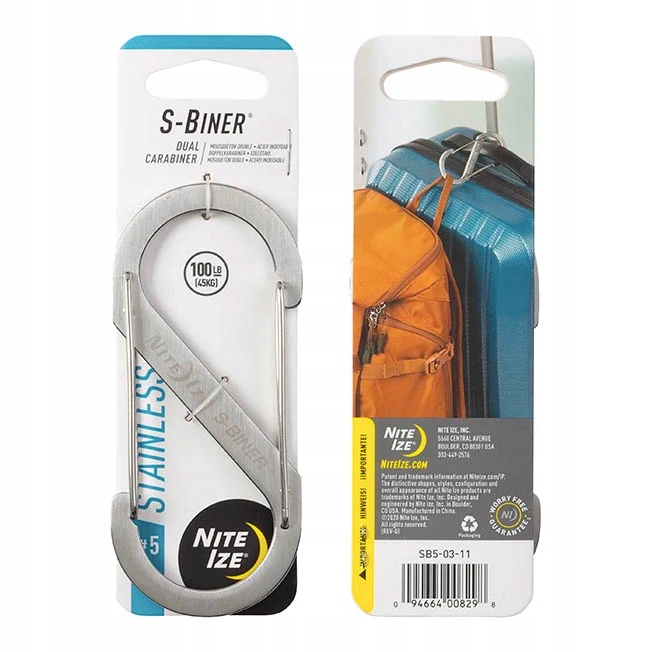 Nite Ize S-Biner Stalowy karabinek typu S 100lb (45KG)