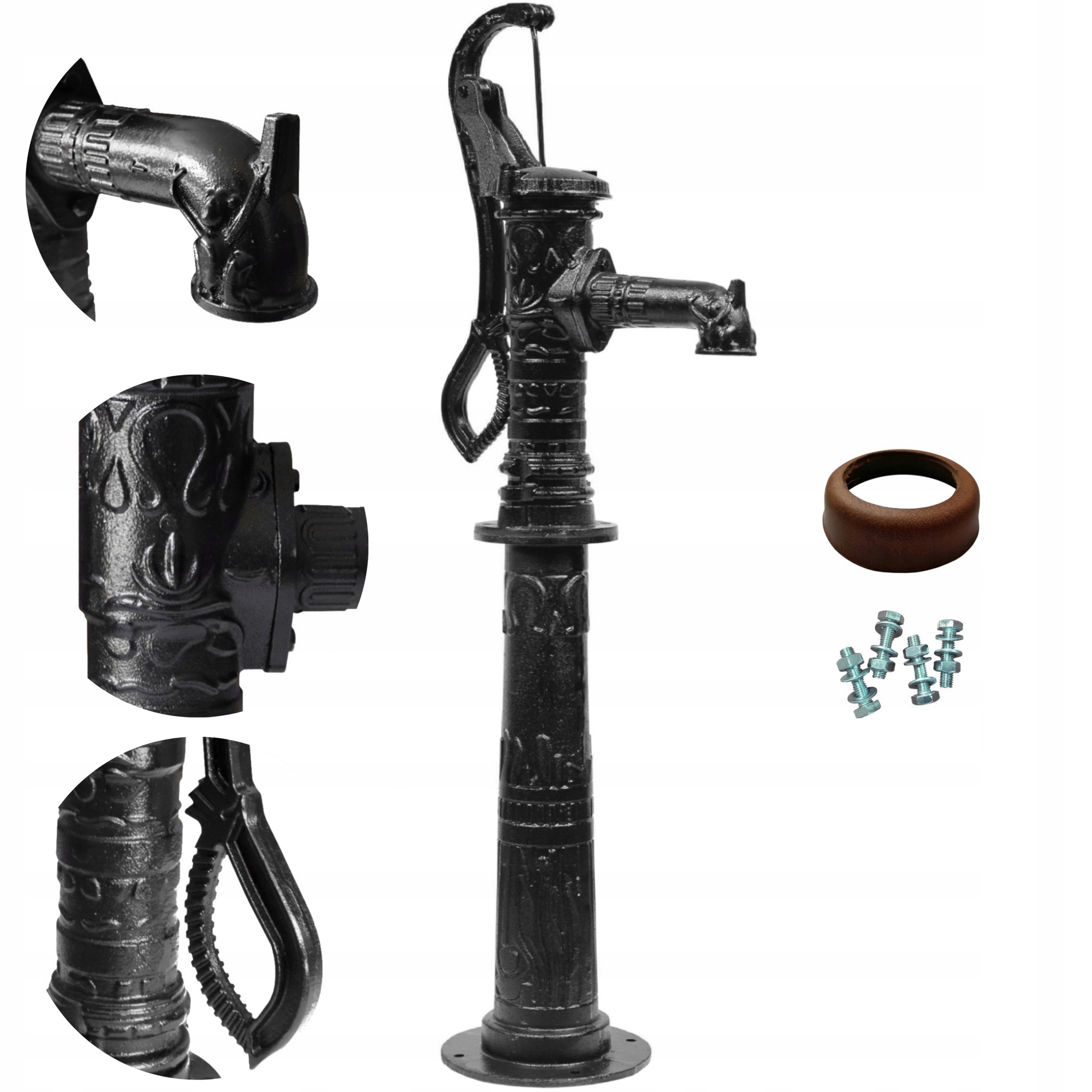 Pompa Abisynka +podstawa Czarna Ozdobna Ogrodowa Czarna Delux