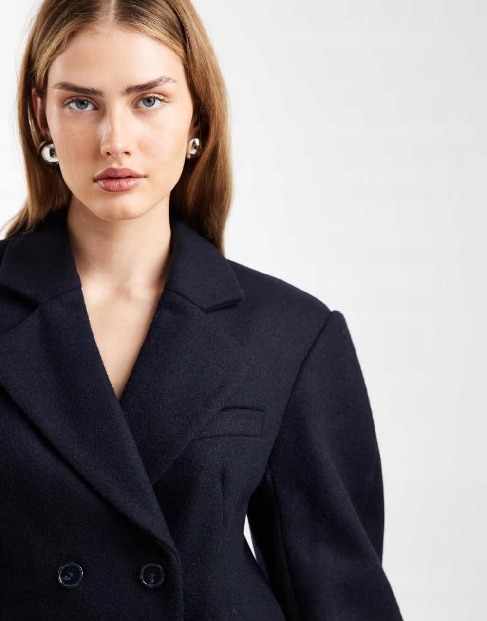 Asos Design vlněná Sako Dlouhý Rukáv knoflíky B23 Xxs