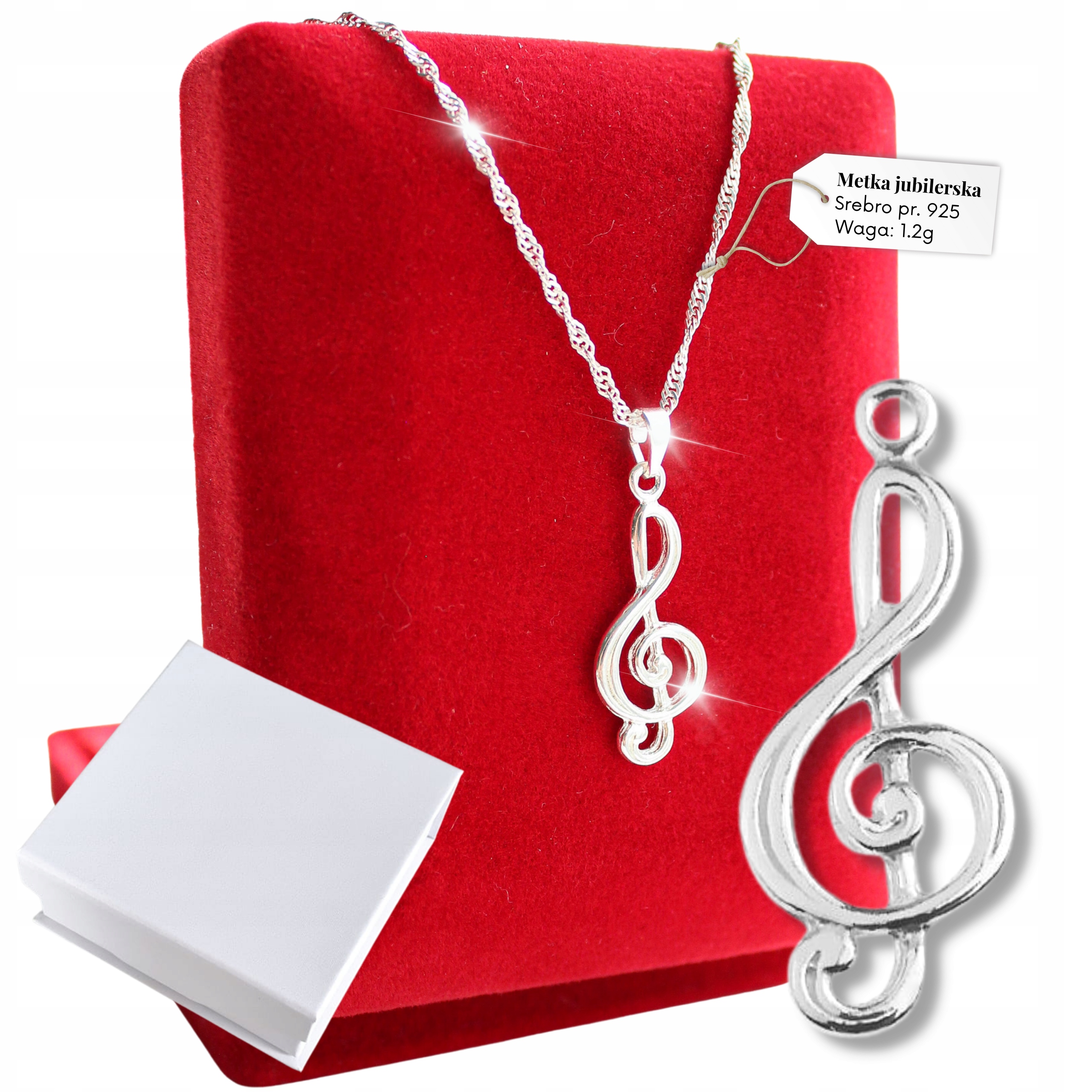 Stříbrný Řetízek Náhrdelník 925 Violinový klíč