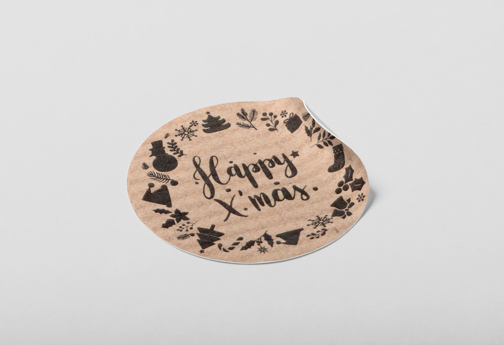 Etykiety Ozdobne do Naklejania Świąteczne 19szt Materiał papier