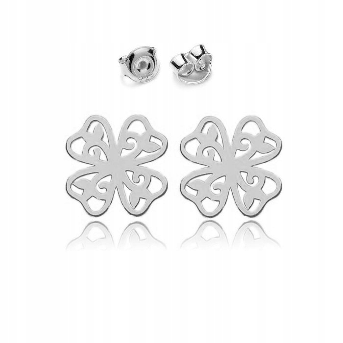 

Kolczyki Sztyft Ażurowa Koniczynka srebro925