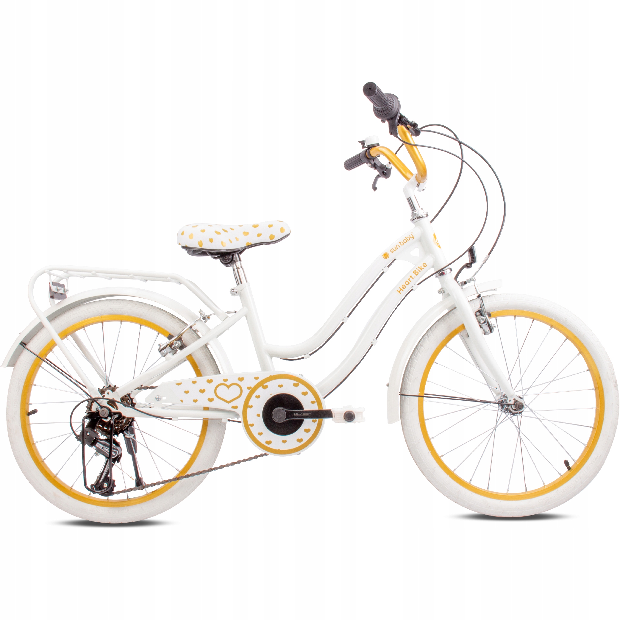 Rower 20 cali dziecięcy dla dziewczynki 6 biegów Shimano bagażnik stopka