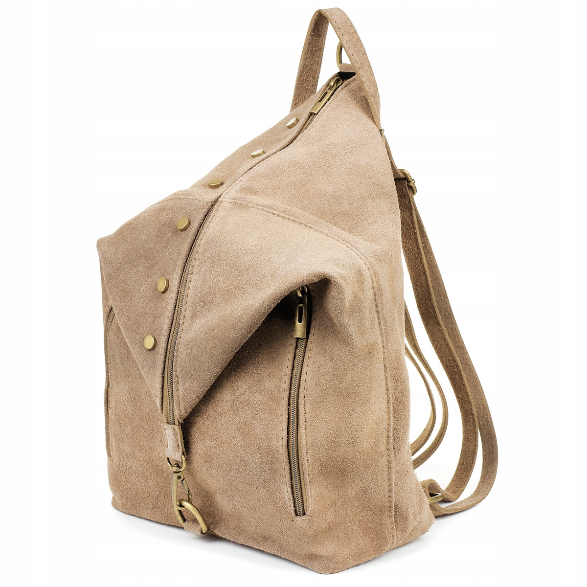 Batoh Dámský Kožený Semišový velký italský A4 kožená kabelka rozkládací