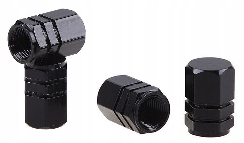 

Aluminiowe nakrętki na wentyle kół czarne 4szt kpl