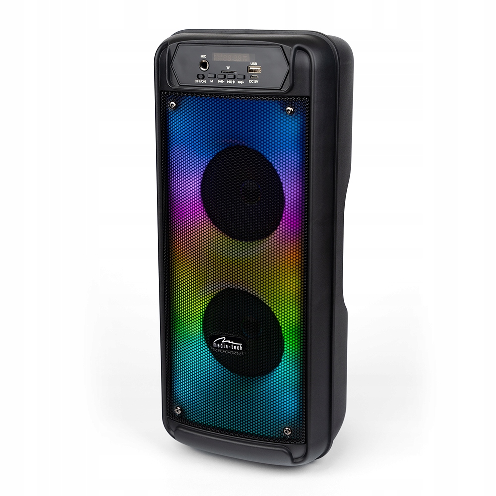 Głośnik przenośny bluetooth MediaTech Flamebox Up Usb Aku Radio Fm Led 600W