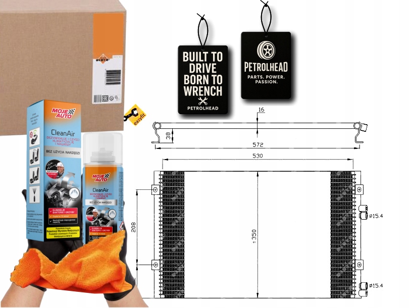 конденсатор кондиционера CHRYSLER PT CRUISER 02- nrf # pro+ Kit9