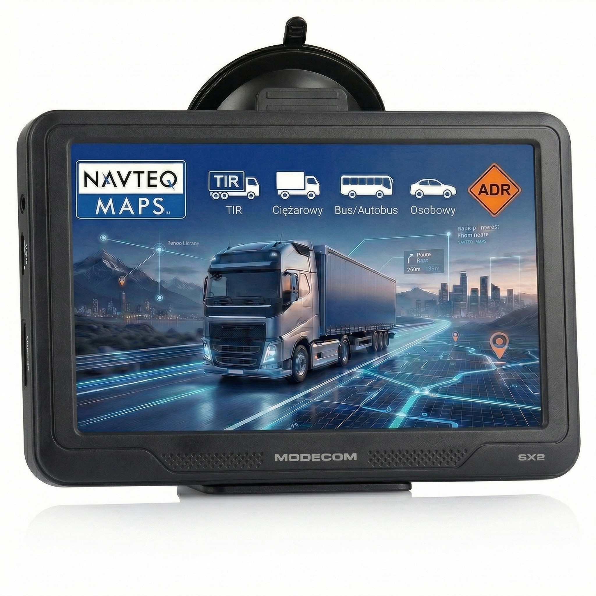Navigace 5 palců pro nákladní vozidlo Modecom SX2 mapy Tir Bus Fotoradary 2026