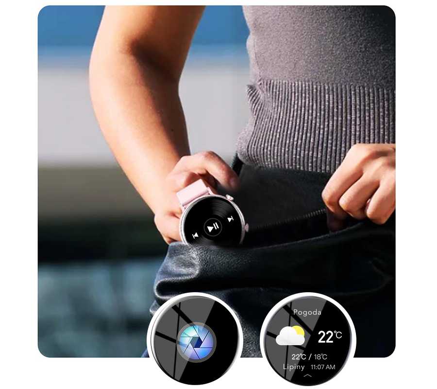 DAMSKI SMARTWATCH RUBICON ROZMOWY SMS EKG PULS RÓŻOWY SMART WATCH PRO Transmisja danych brak