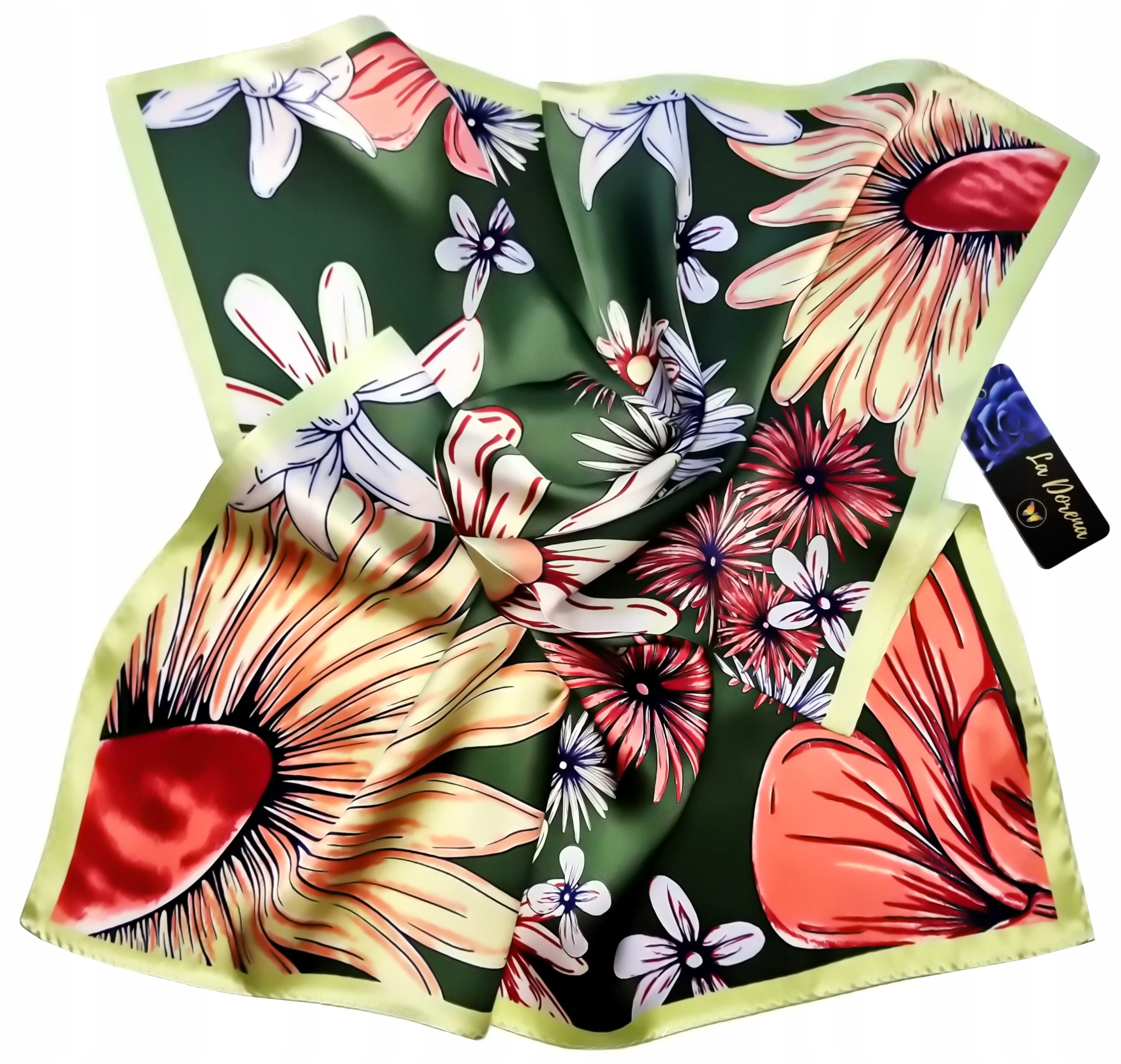 100% JEDWAB MARKOWA APASZKA CHUSTA JAKOŚĆ PREMIUM+