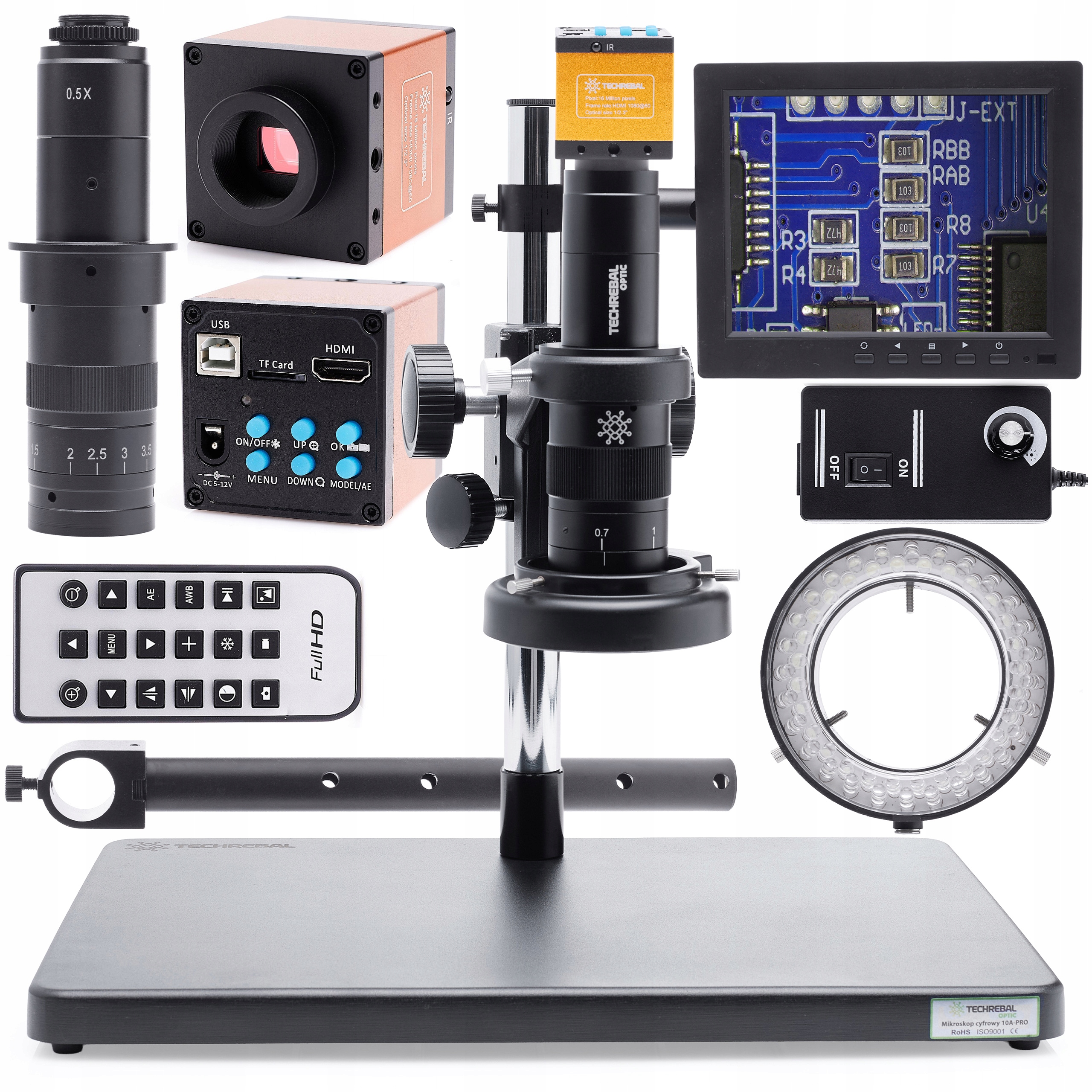 Mikroskop Pro Elektroniku Kamera 4K Obrazovka 8 Palců