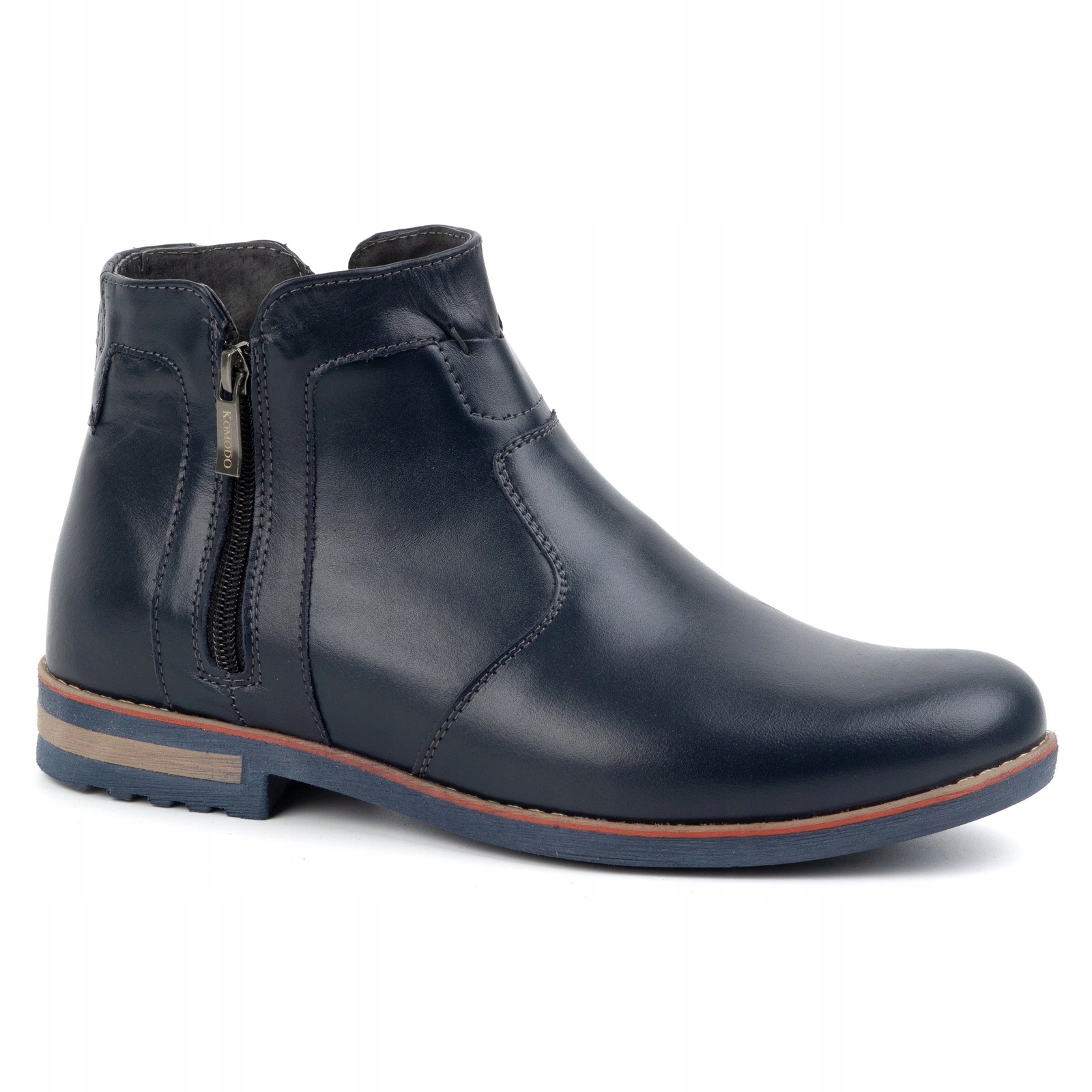 Pánské kožené zimní zateplené boty 887K, modré, velikost 43