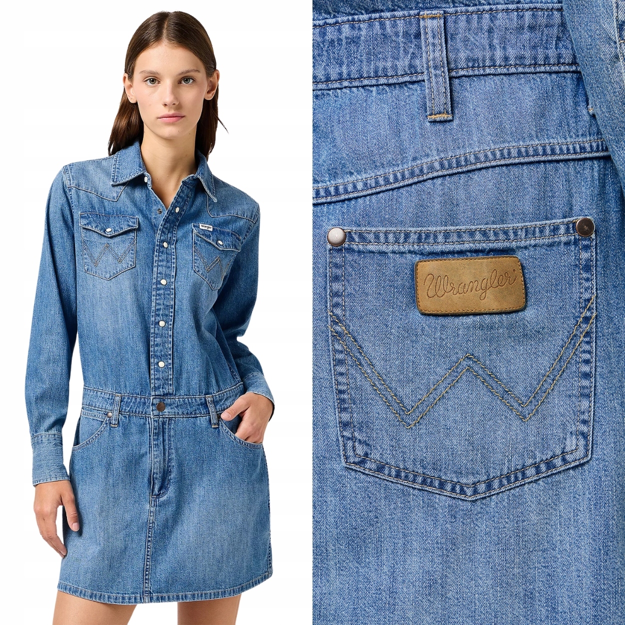 Wrangler Denim Dress Ultra Marine tenká přiléhavá džínová šaty S