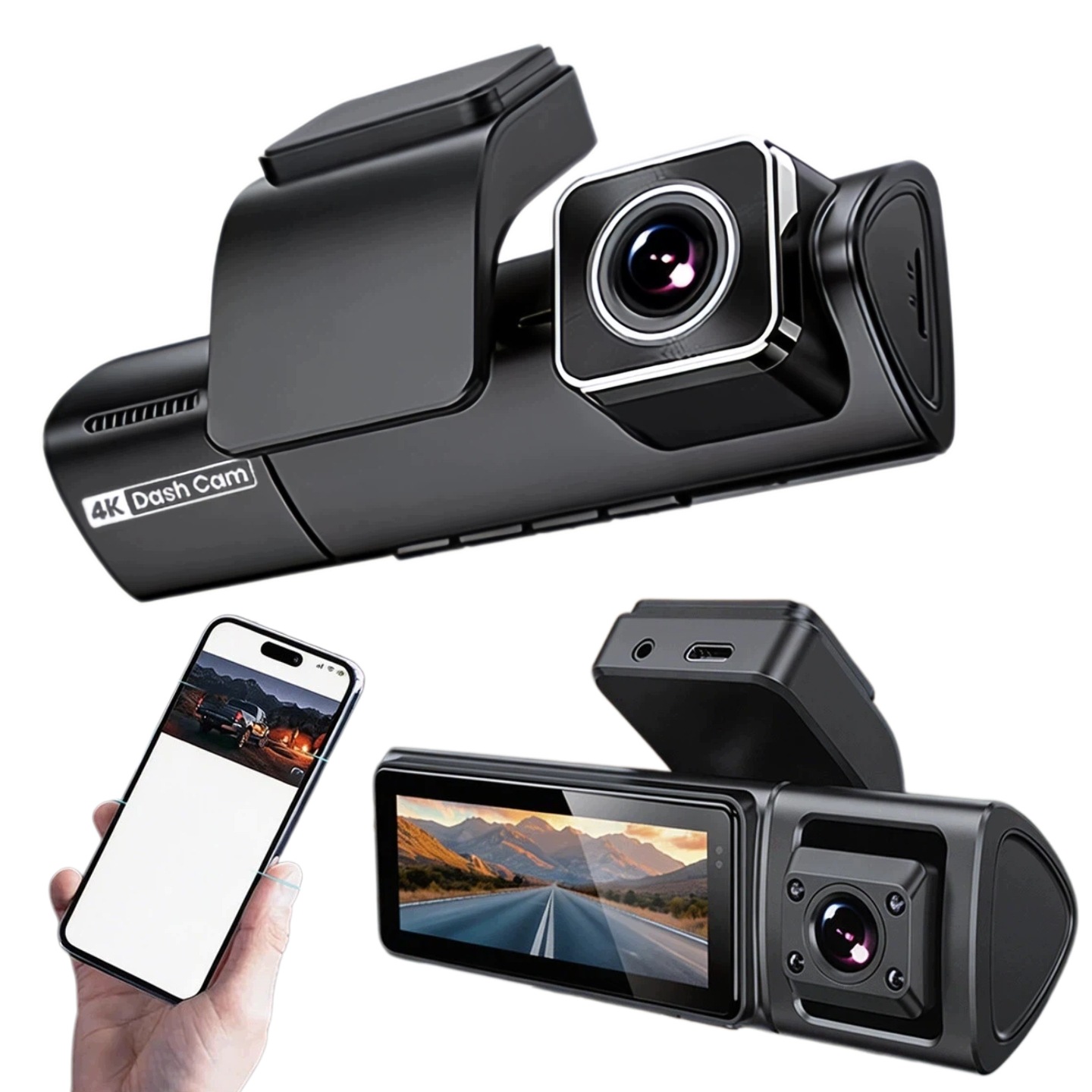 Automobilová Kamera Videorekordér 4K Uhd 3KAMERY Gps Wi-fi Kamera Couvání