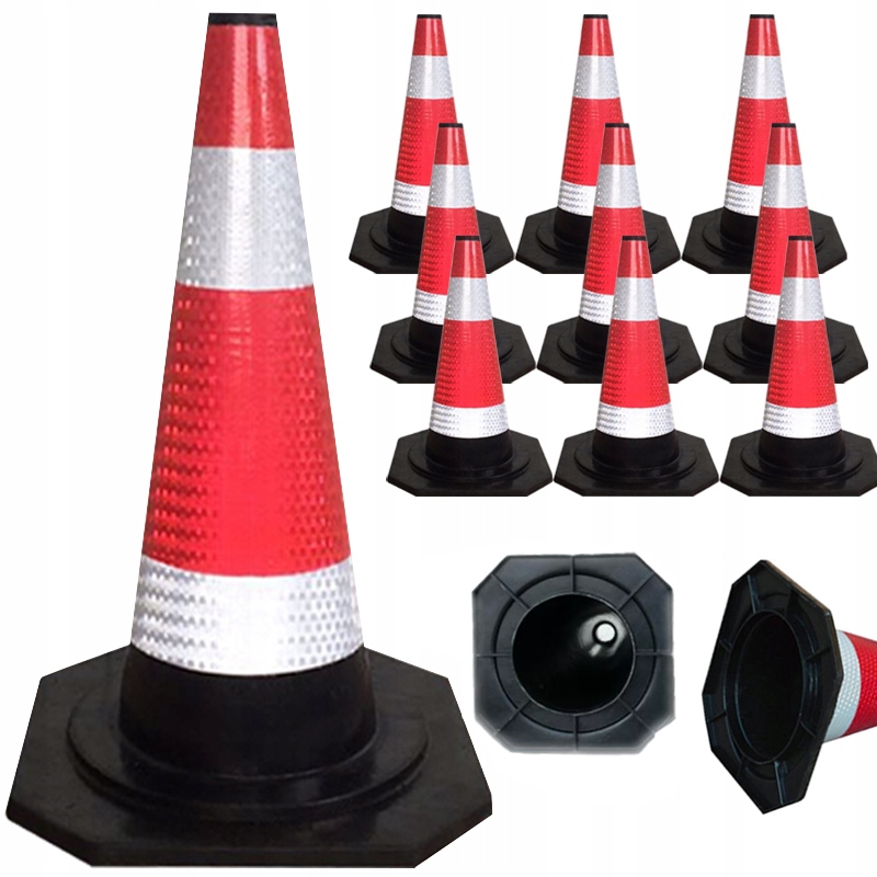 10 SZT PACHOŁEK DROGOWY OSTRZEGAWCZY SŁUPEK SKŁADANY ODBLASKOWY