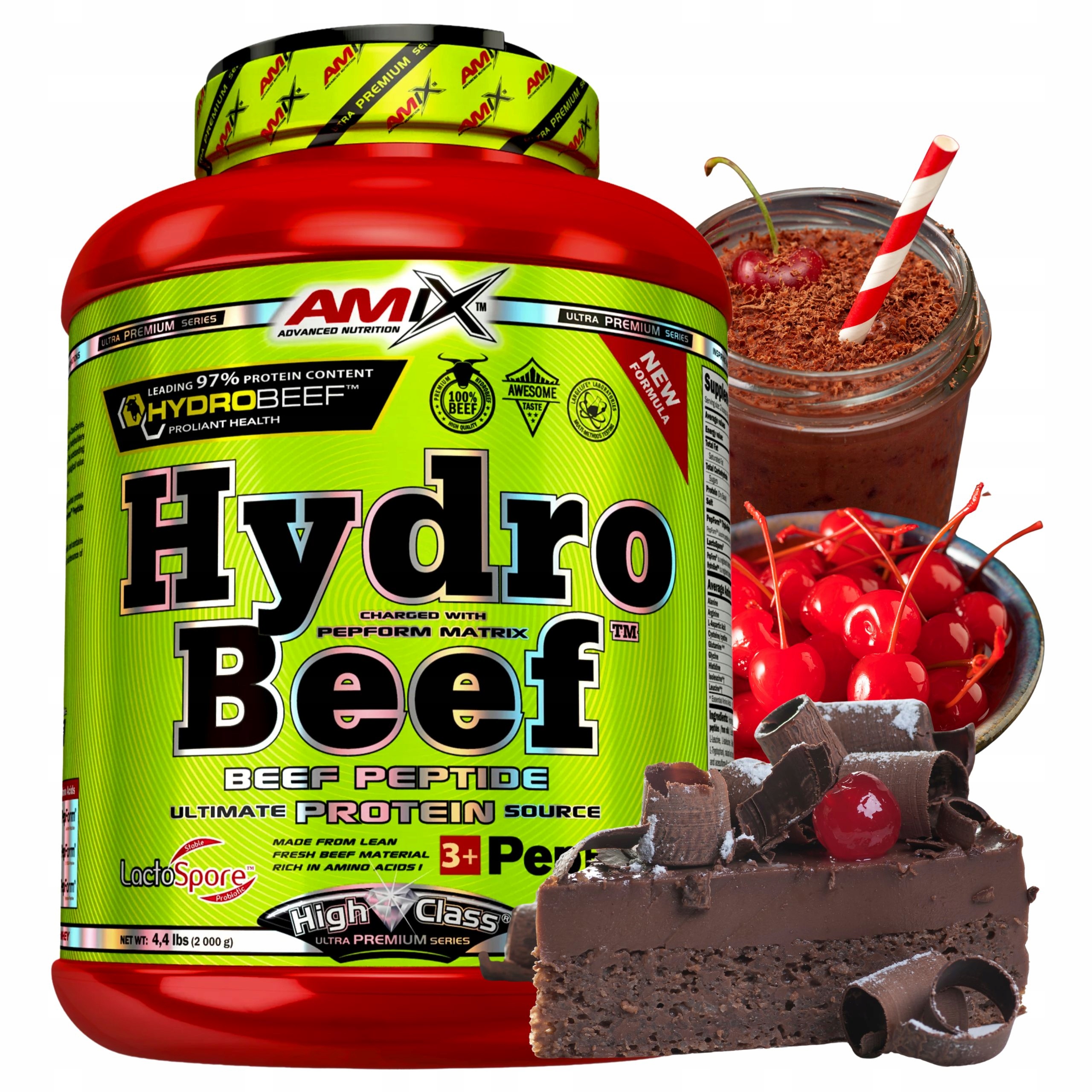 Amix Hydro Beef High Class Protein 2000g Čokoláda Višeň Hovězí hydrolyzát