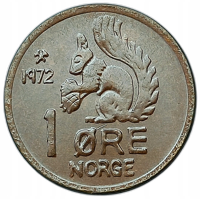 NORWEGIA 1 ORE 1972 WIEWIÓRKA - MENNICZA