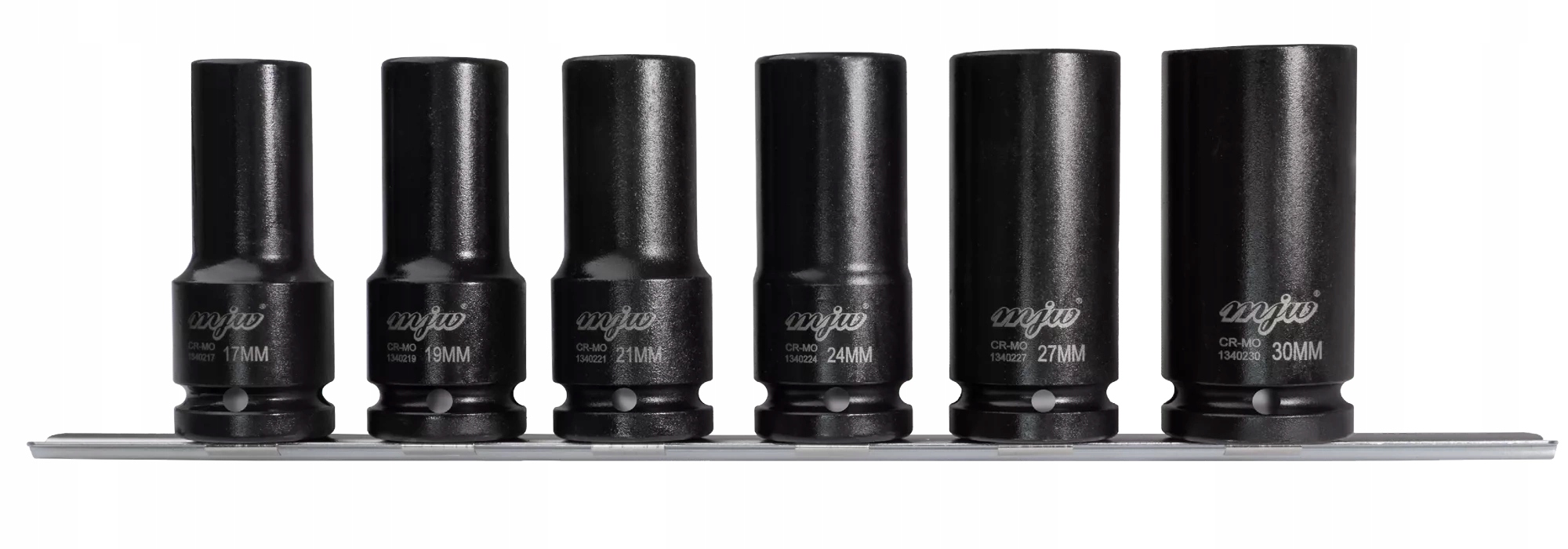 Sada nástrčných klíčů na dlouhé nárazové nástavce 3/4" na liště Mjw