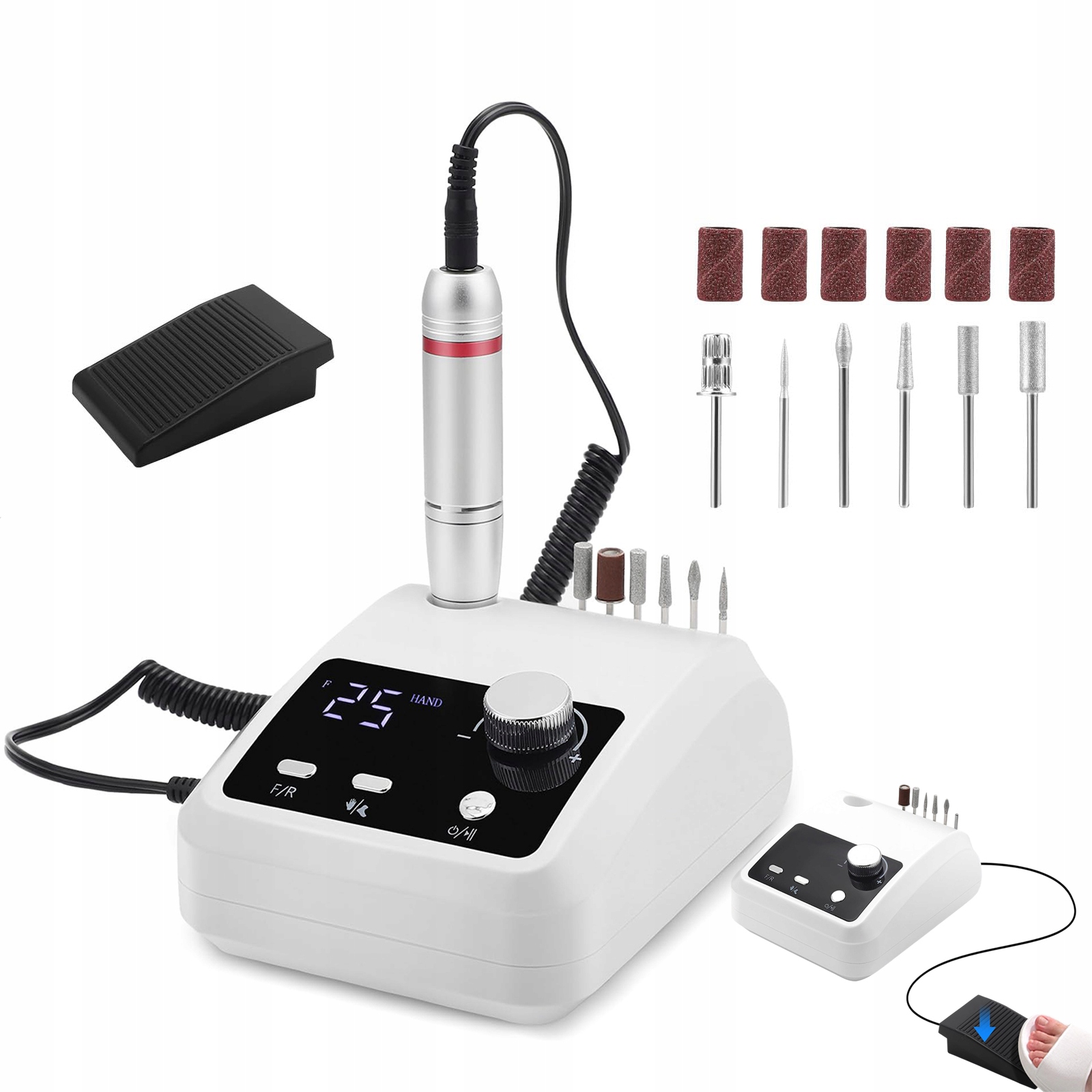 Bruska Bílá Na Nehty Manikúra Silná 45000 Rpm Profesionální