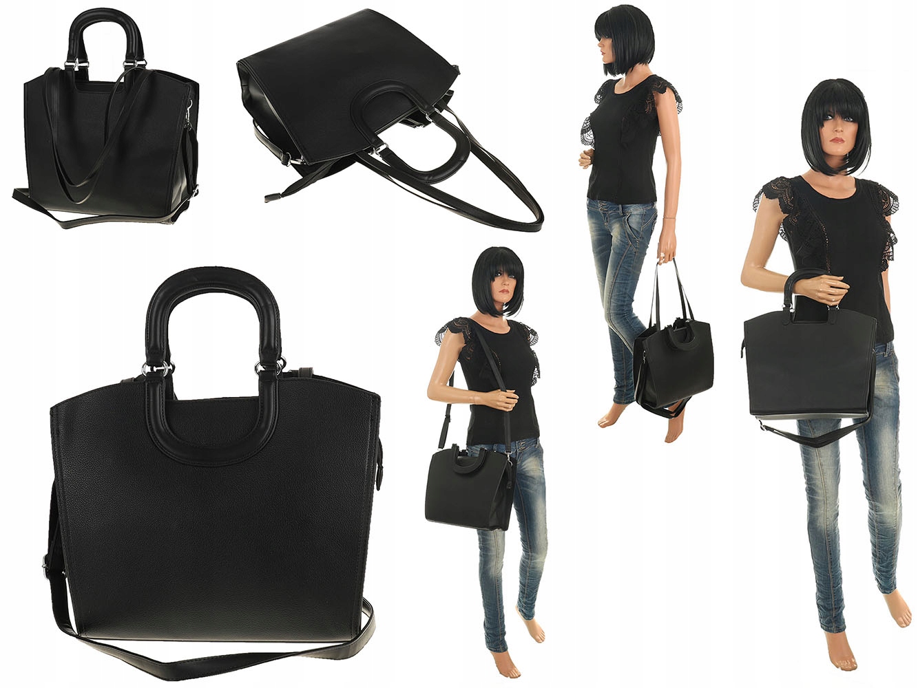 Maria C. Torebka Damska kuferek listonoszka MC664 Wysokość 27 cm