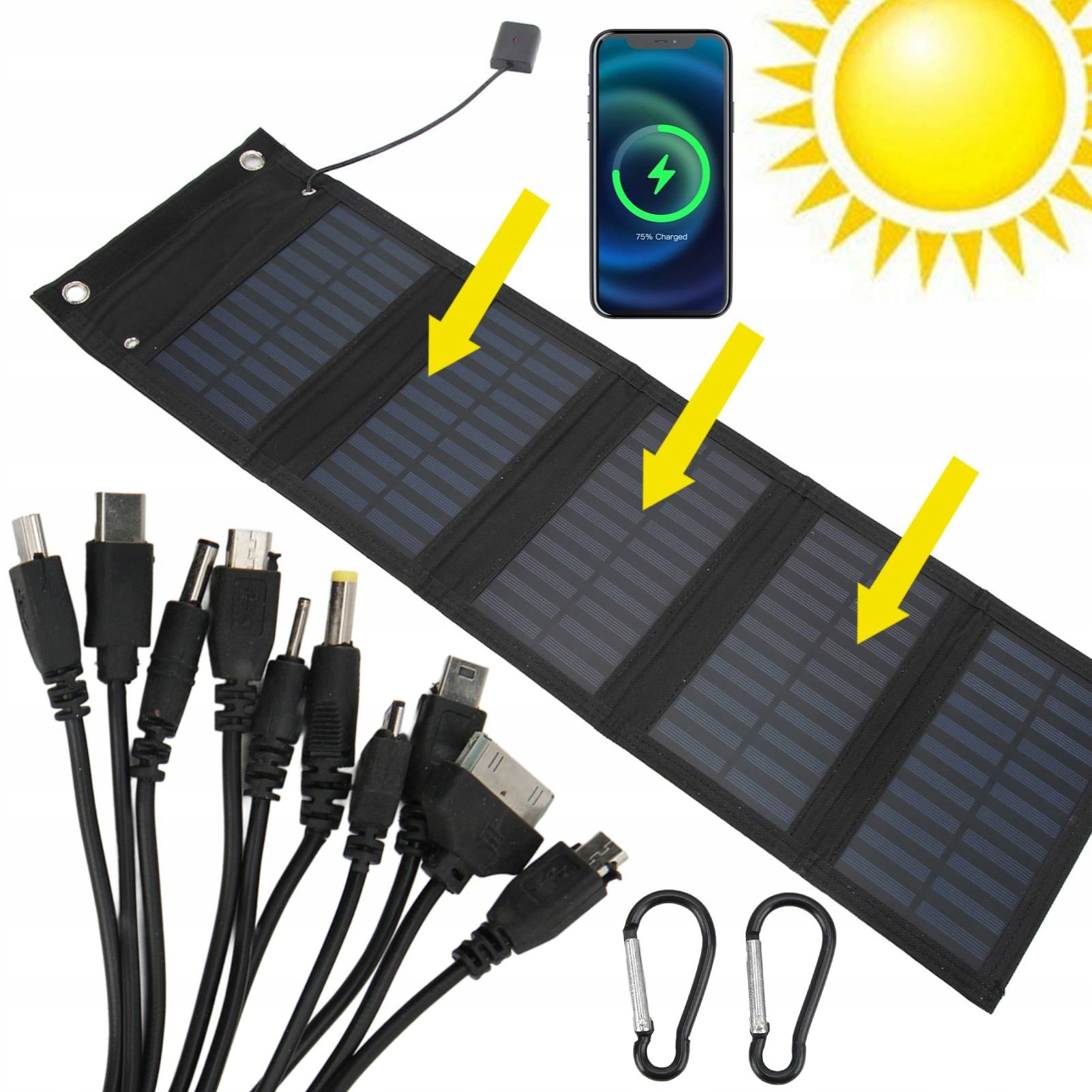 Panel Solarny 25W 2A Mata Składana Turystyczna Ładowarka Słoneczna Usb