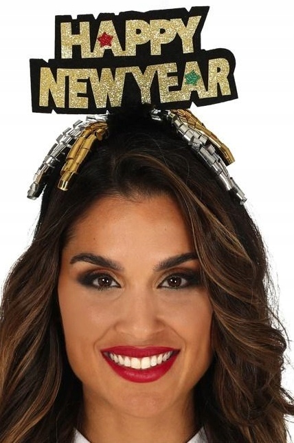

Opaska Złota Happy New Year Sylwester Nowy Rok
