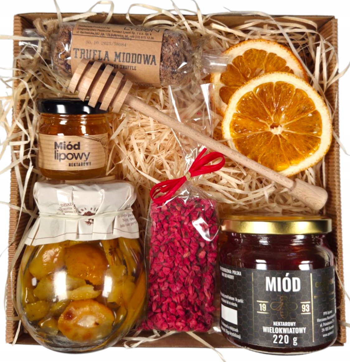 Levně Kraftový Set Den Učitelů lanýžový med čokoláda malina Dárek