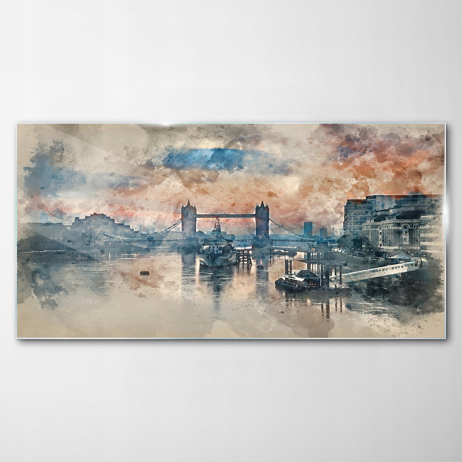 

Hartowany Obraz Szklany Londyn Rzeka Most 140x70