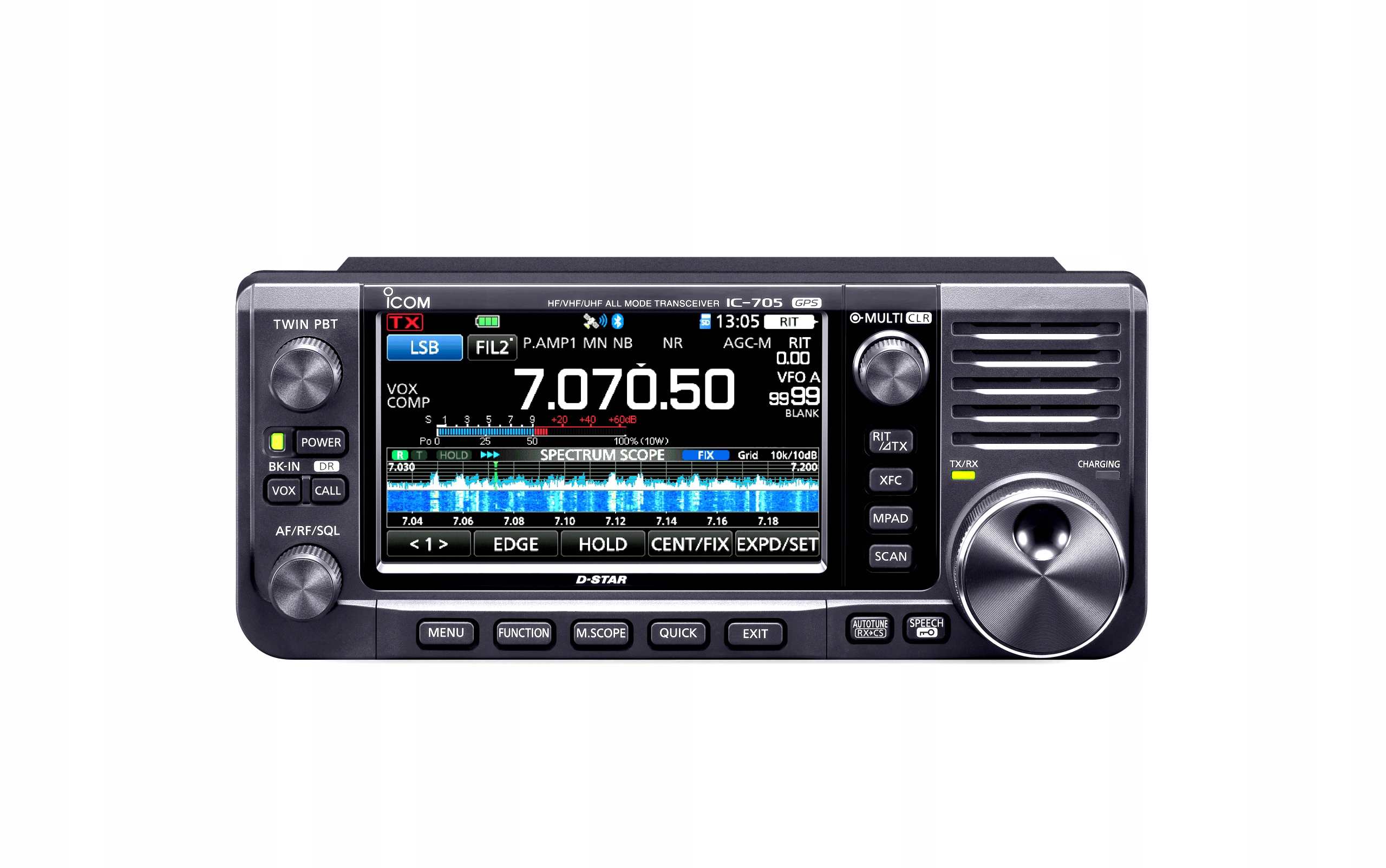 Icom IC-705 radiotelefon HF/VHF/UHF SDR - D-STAR, AIRBand, GPS, Bluetooth