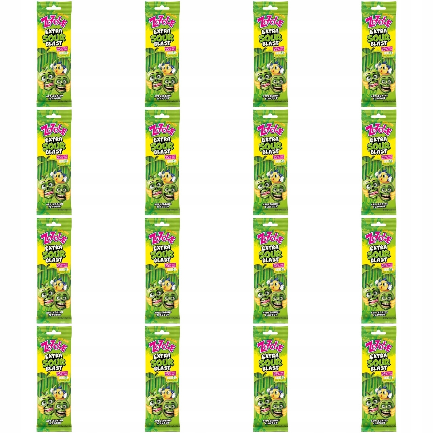 Levně 16 x 75 g Želé Bonbony Zozole extra sour blast měch Půl Kartonu