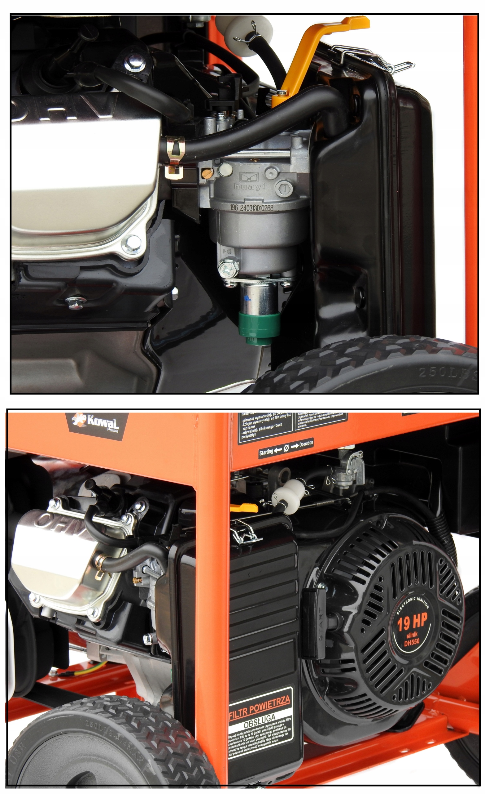 NAJMOCNIEJSZY AGREGAT PRĄDOTWÓRCZY KowaL ELSTART MIEDŹ STOJAN+WIRNIK AVR+ Moc silnika 19 KM