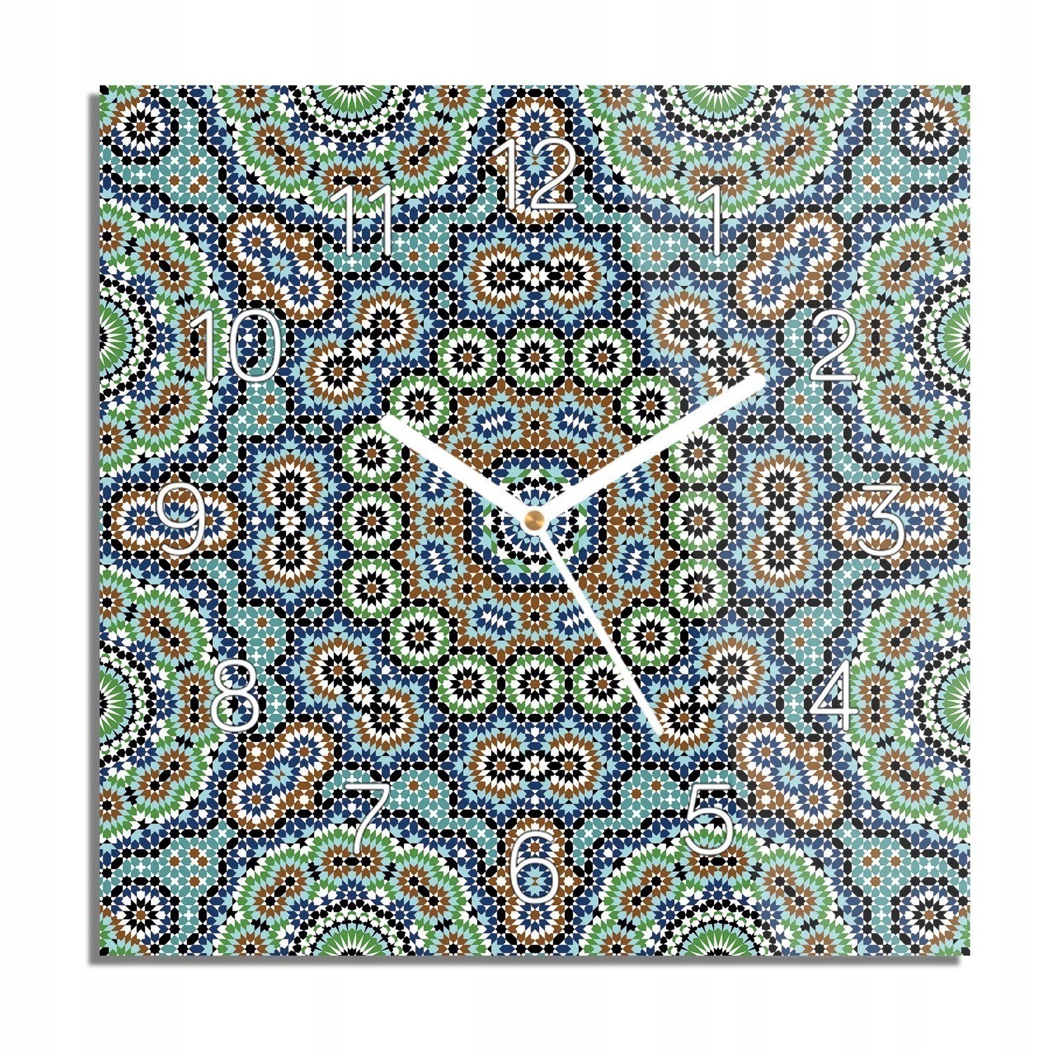 

Mozaika kwiaty wzór zegar szklany do jadalni 30x30