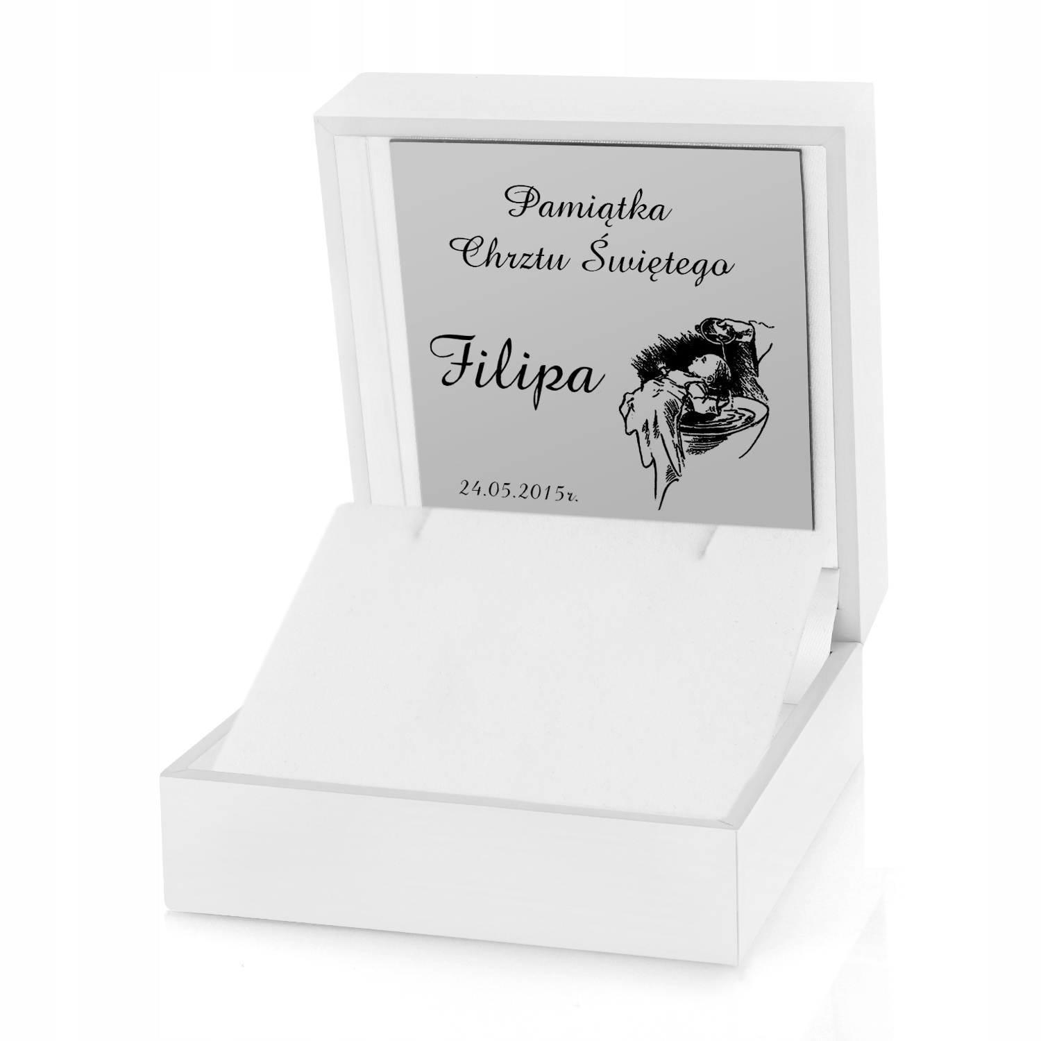 

Pudełko prezentowe na biżuterię Grawer chrzest