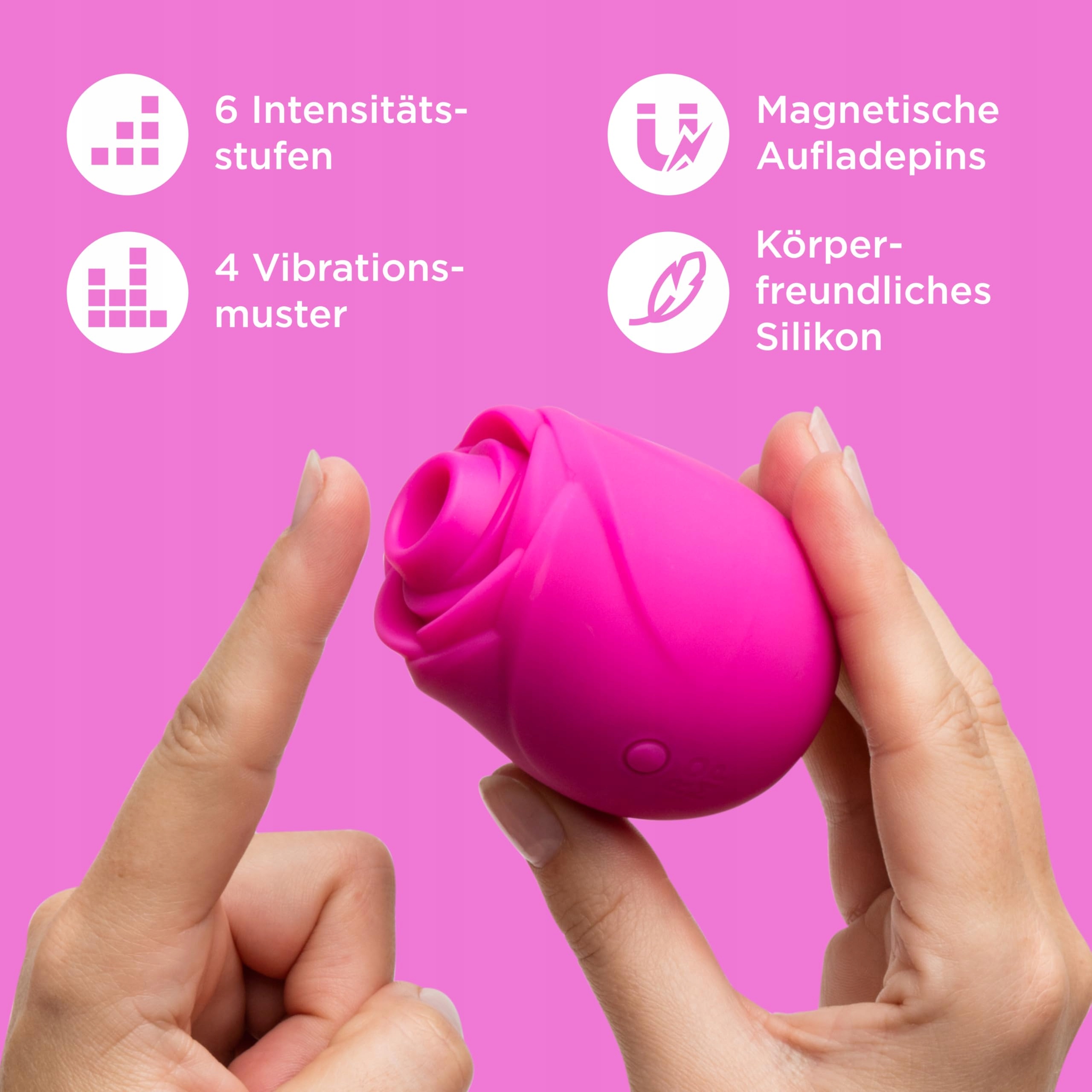 ROMP Wibrator Klitorisu Róża Dla Kobiet 6 Trybów Wibracji Wodoodporny — miniatura 3