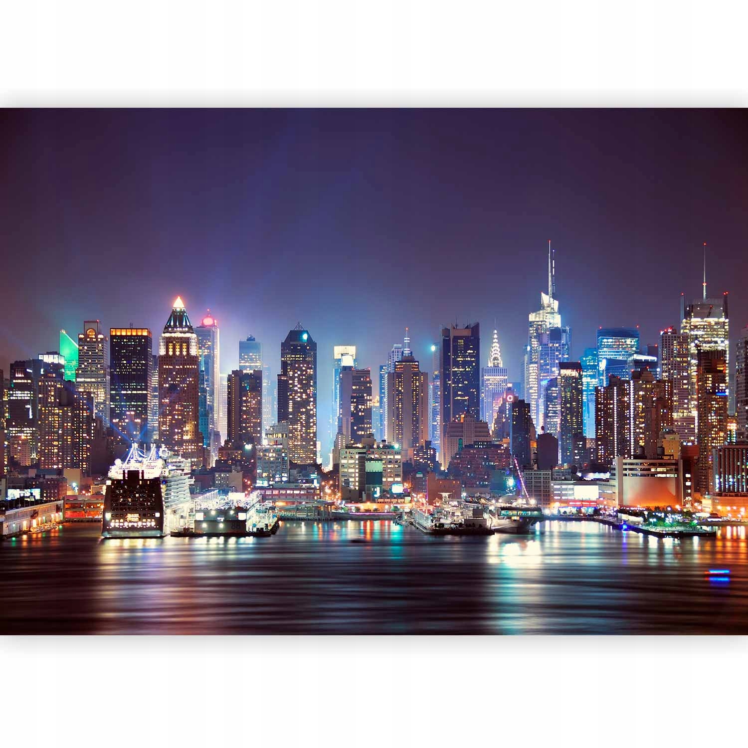 Fototapeta Premium New York Panorama Noc Do Obývacího Pokoje Tapeta Na Zeď 400x280