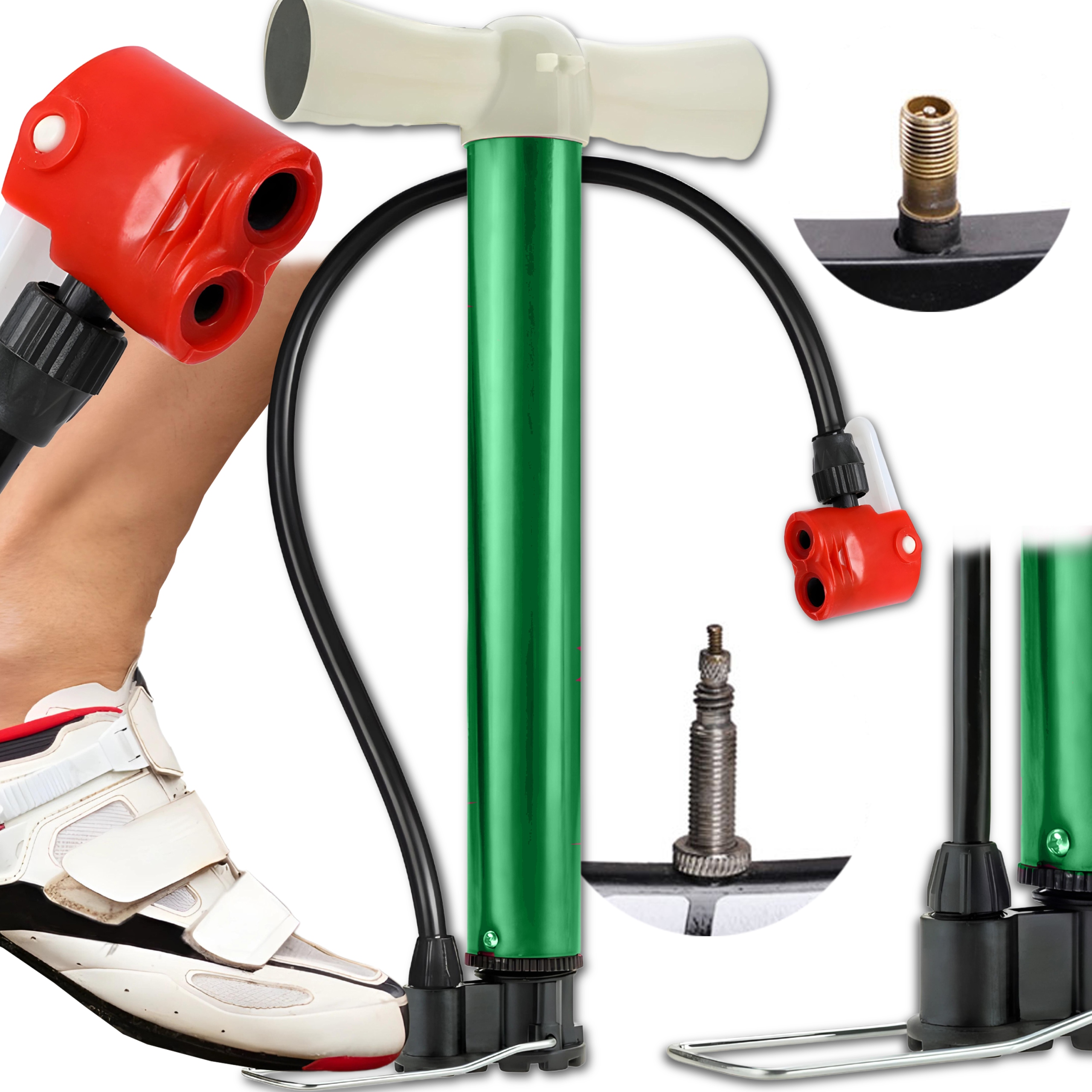 POMPKA ROWEROWA do roweru NOŻNA z wężykiem mała ręczna wężyk stacjonarna