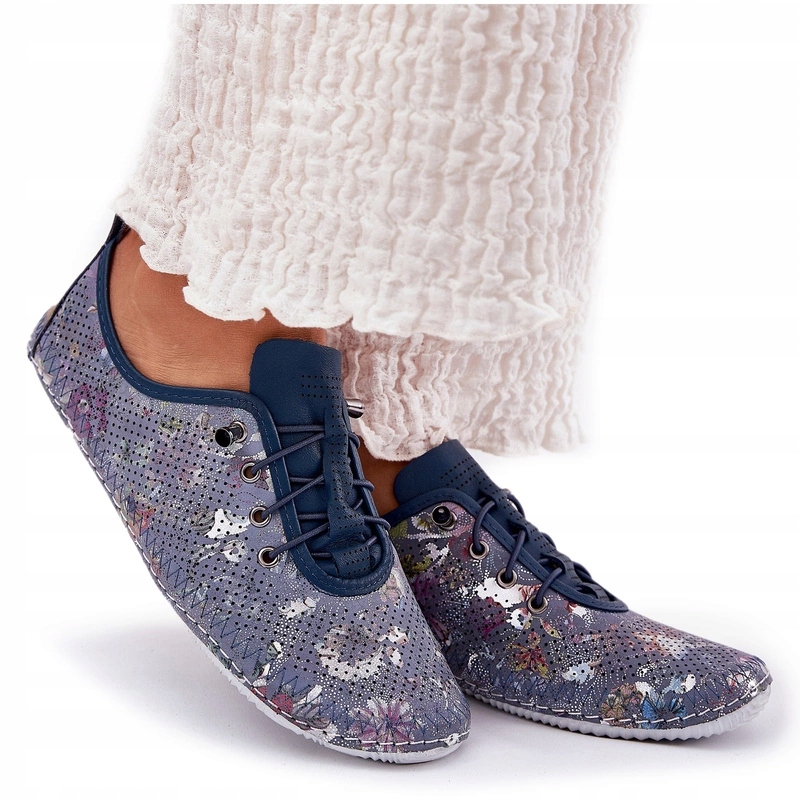 Kožené Polobotky Se Vzorem Přírodní Kůže Artiker 56C2691 Modré 38