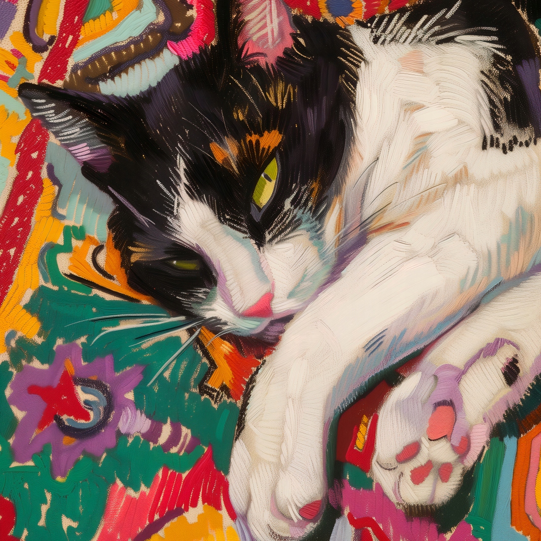Plakát 90x90 cm Sen barevné kočky