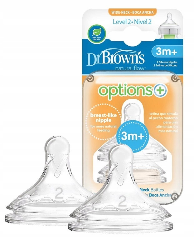 

Dr Brown's Smoczki Do Butelki 3m+ Szeroki Level 2