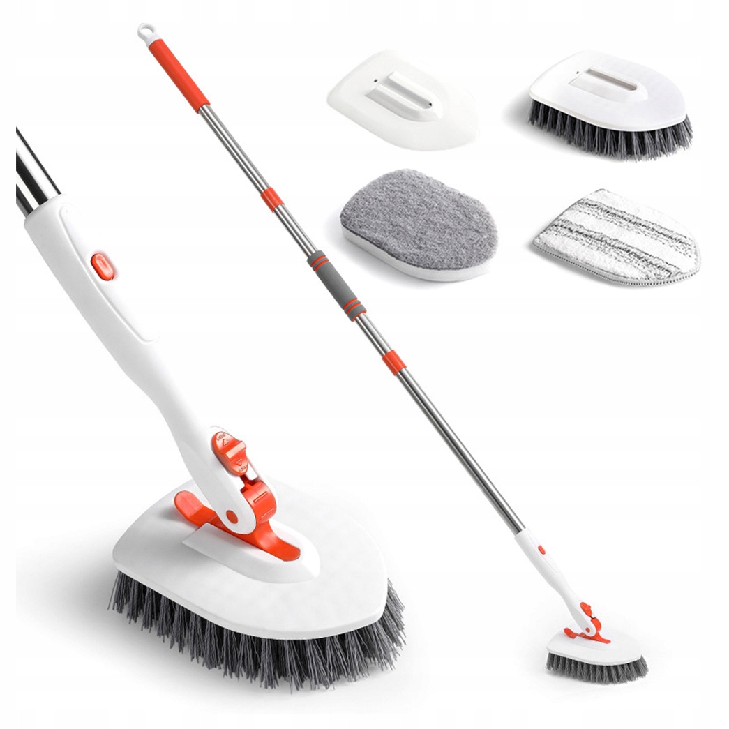 Levně Koupelnová Teleskopická Kartáčová Hlavice 3V1 Otočná, Nastavitelná, 133 CM