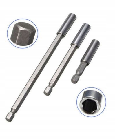 PRZEDŁUŻKA UCHWYT MAGNETYCZNY DO BITÓW 1/4 3SZT Elementy zestawu adaptery