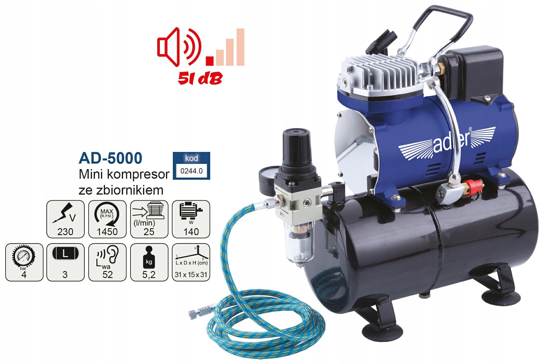 Kompresor/Kompresor mini pro airbrush AD-5000 Adler