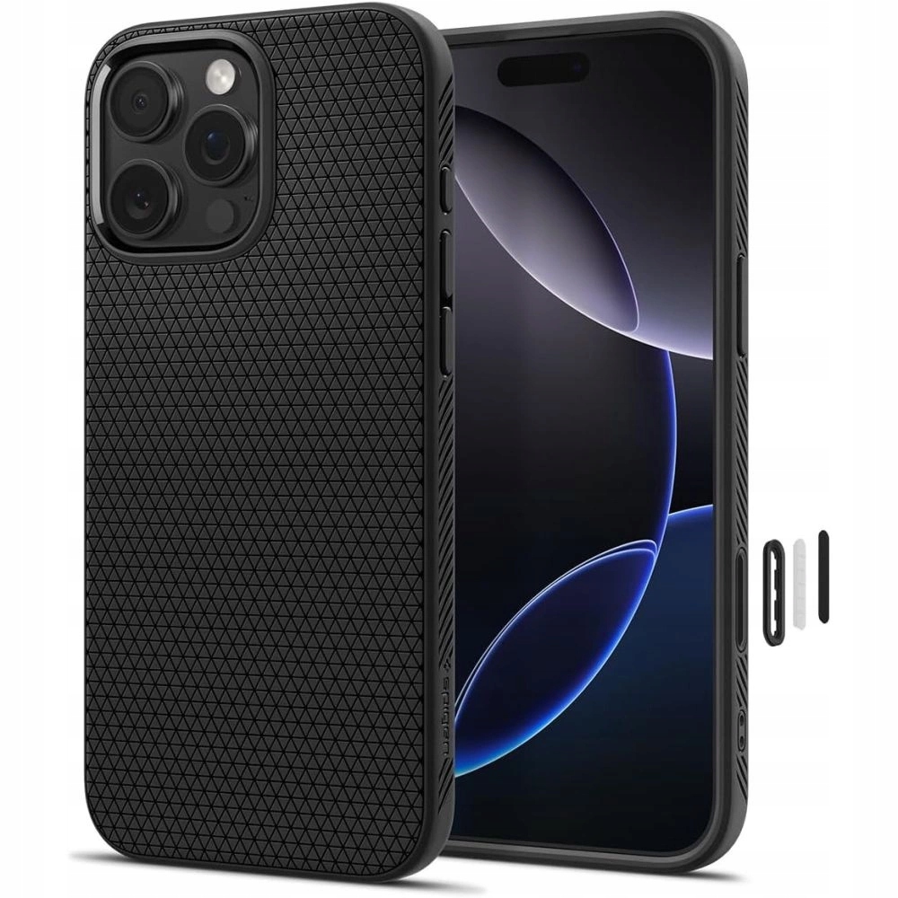 Pouzdro Spigen Liquid Air „t“ MagSafe na iPhone 16 Pro Max černá matná barva