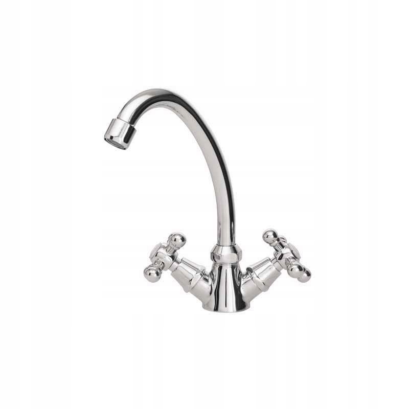 Bateria umywalkowa stojąca Diamond Retro srebrny