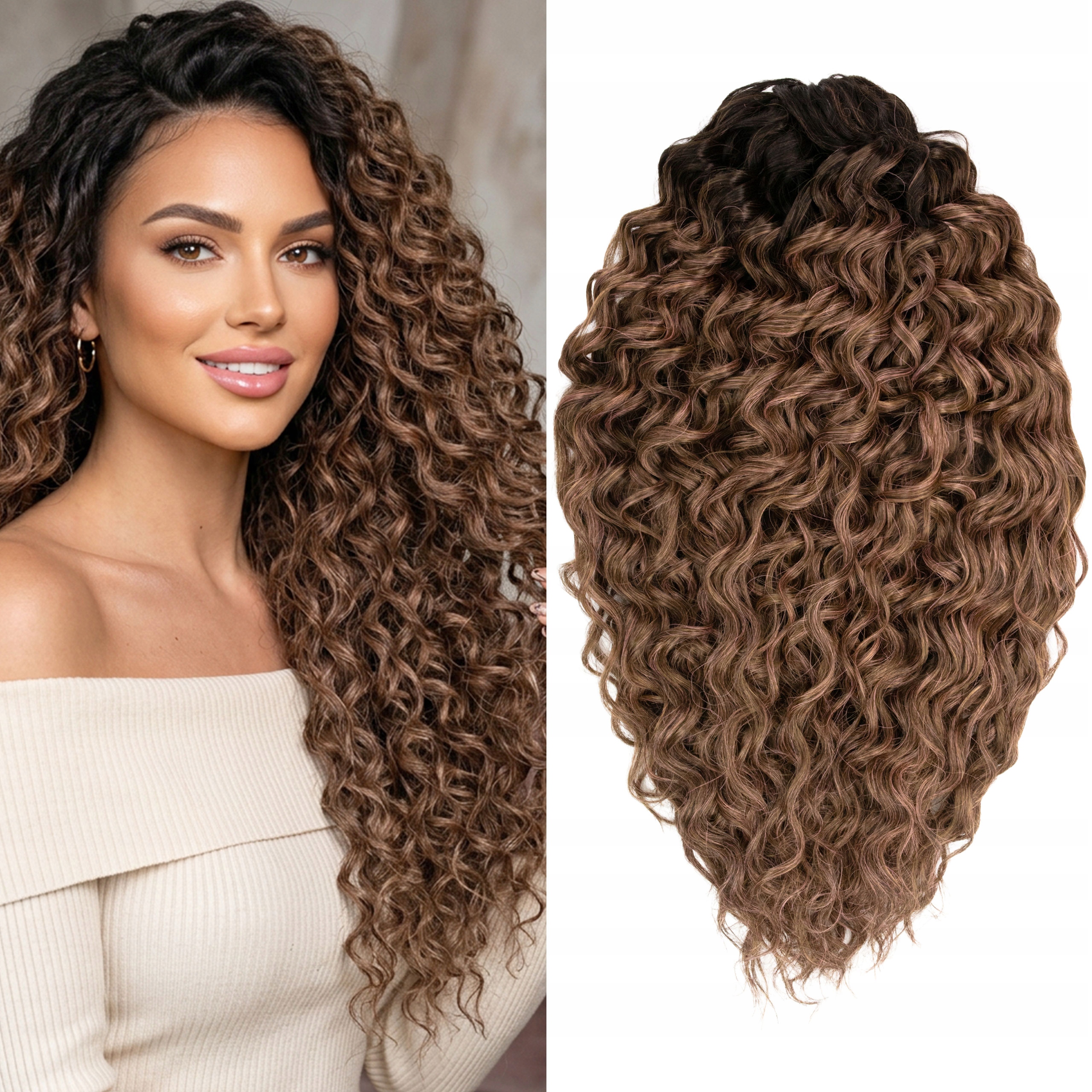 Włosy sztuczne Afroloki Jessica Pro 20" 50cm 300g brąz pasemka z odrostem