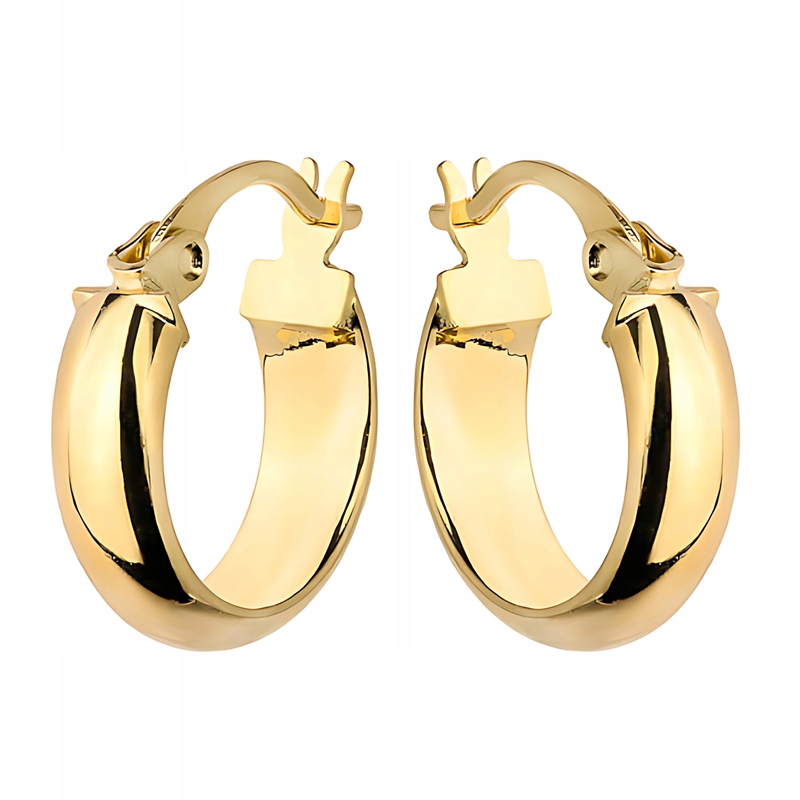 Złote Kolczyki Damskie Angielskie pr. 585 Gładkie Szerokie Koła Kółka 14k