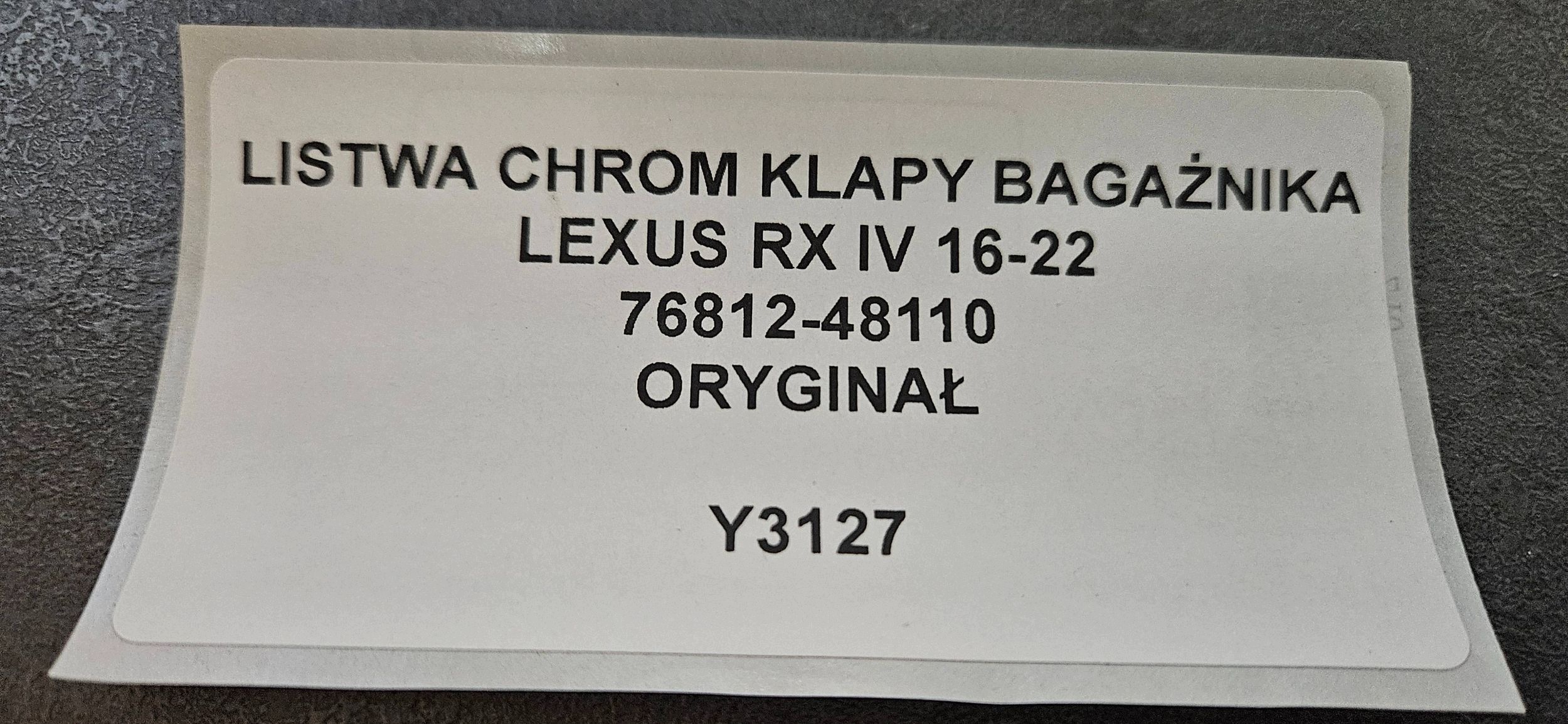 Inna part bodywork Lexus RX 450H 7681248110