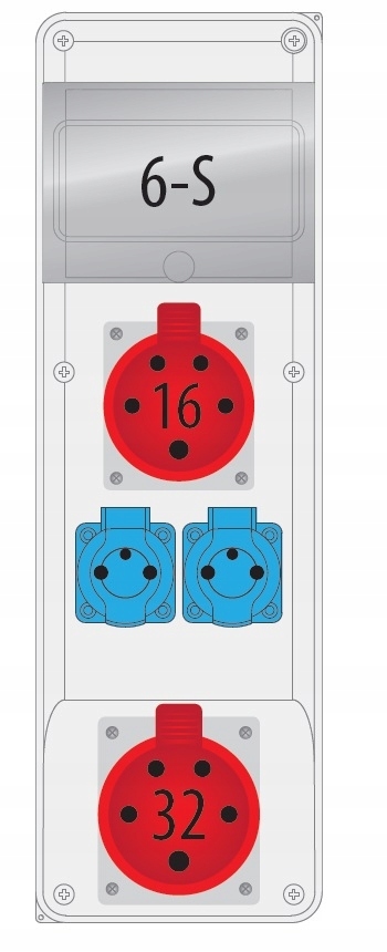 Rozvaděč 16A/5p 32A/5p 2x250V 6S B.SLIM-6S-14